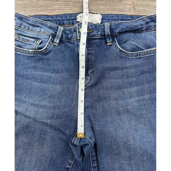 Free People Jeans Raw Bootcut Raw Hem Mid Rise Blue 29/27 Festival Boho Hippie - Picture 8 of 13
